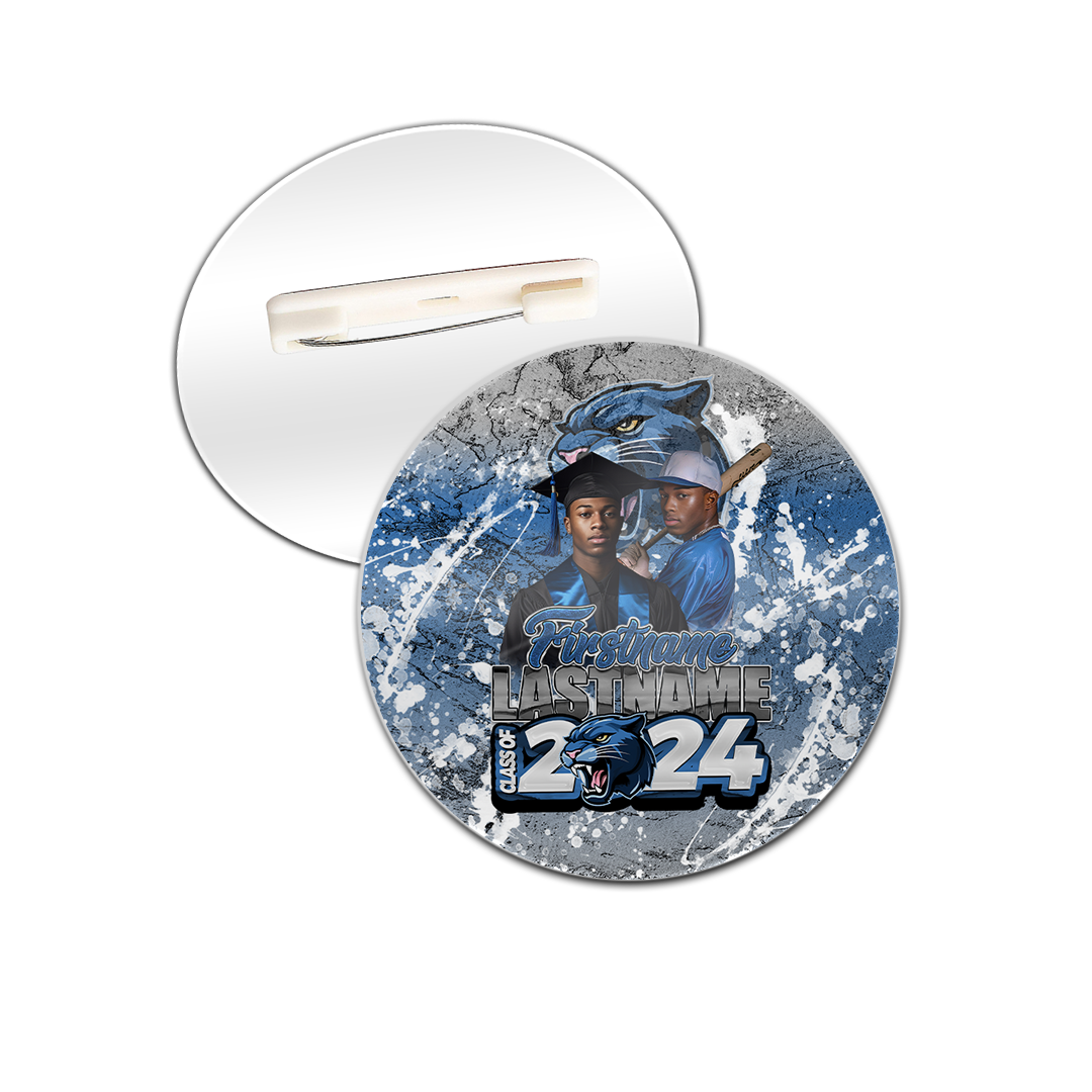 Graduation 2024 Custom Button Pin Flat