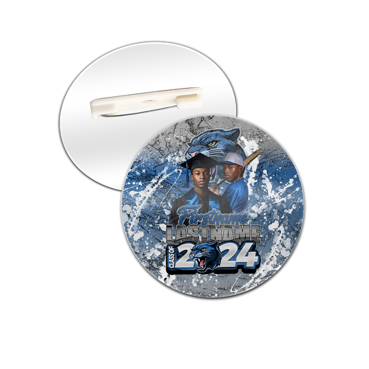 Graduation 2024 Custom Button Pin Flat